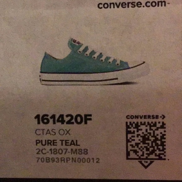 Converse CTAS Ox Pure Teal Shoes - Picture 8 of 8